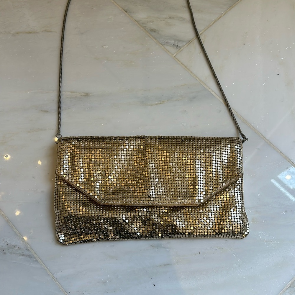 BCBG MaxAzria Gold Shimmering Clutch. Like NEW. Great condition. Party Purse